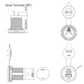 Built-in USB-A & USB-C charger, 5V, 4.2A MY1218