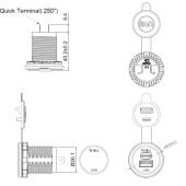 Built-in USB-A & USB-C charger, QC3.0, PD 3.0 MY1298