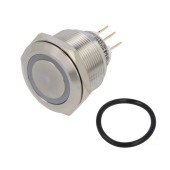 Impulse switch with LED backlight, green, 19mm SW IMP