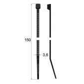 Cable ties 150 x 3.6 mm (100 pcs.)