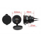 USB / JACK 4-pin socket with cable