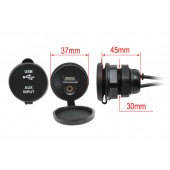 USB / JACK 4-pin socket with cable