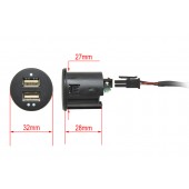 2x USB socket with cable