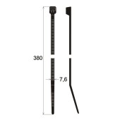 Cable ties 380 x 7.6 mm (100 pcs)
