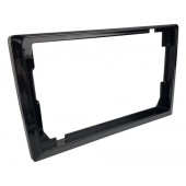 Adapter for mounting a 9" car radio into a 10" frame, glossy black