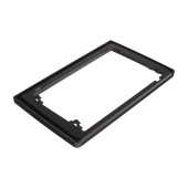 Adapter for mounting a 9" car radio into a 10" frame, glossy black
