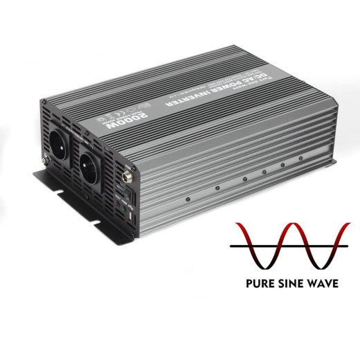 Sine voltage converter from 12V to 230V, USB, 2000W - CAR2000-S