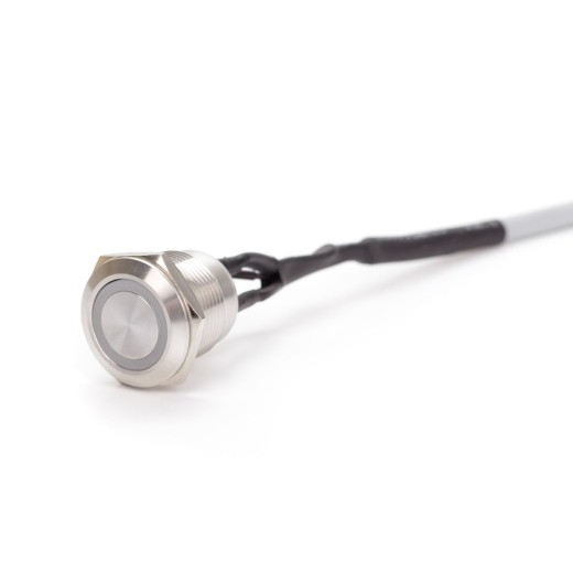 Impulse switch with LED backlight, green, 19mm SW IMP
