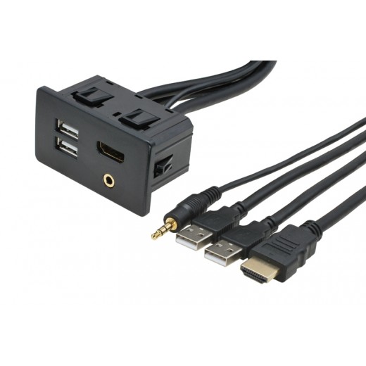 HDMI + 2x USB + JACK socket with cable