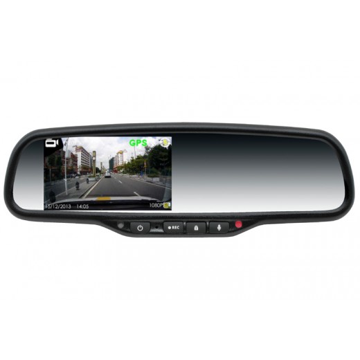 HD DVR camera with recording and 4.3" monitor in the rearview mirror HV-043LA
