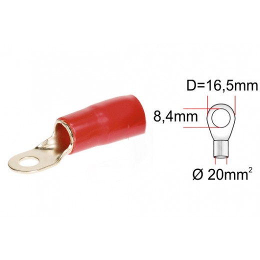 Cable eye ACV 30.4700-22 (1 pc) red
