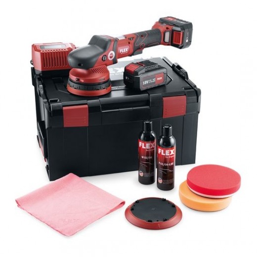 Accu-eccentric polisher in a set FLEX XFE 15 150 18.0-EC/5.0 P-Set