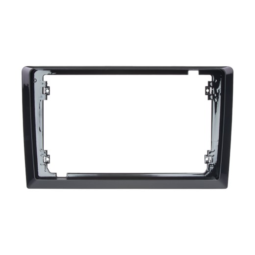 Adapter for mounting a 9" car radio into a 10" frame, glossy black
