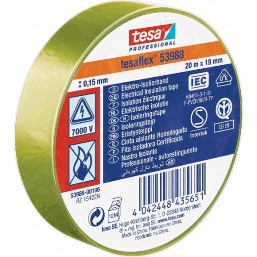 Insulating tape Tesa 53988 PVC 19/20 yellow