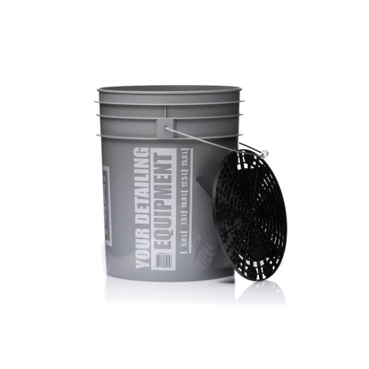Work Stuff Detailing Bucket Gray Wheels + Separator Black