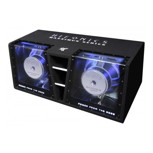 Powerful subwoofer in Hifonics MXZ12DUAL box
