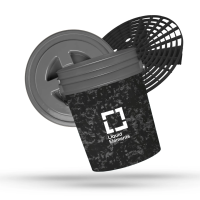 Liquid Elements Washing Bucket - 20L including dirt sieve and lid (Forged Carbon)