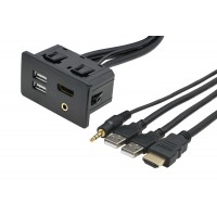 HDMI + 2x USB + JACK socket with cable