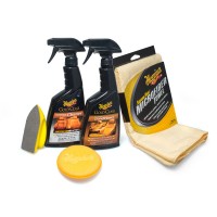A complete set of car cosmetics for cleaning and protecting leather surfaces Meguiar's Heavy Duty Leather Care Kit