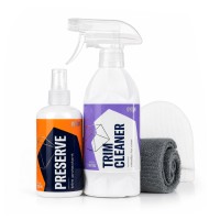 Set of car cosmetics for cleaning and maintenance of interior plastics
