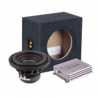 Subwoofer set in a sound box and amplifier for Volkswagen Transporter T5, T6